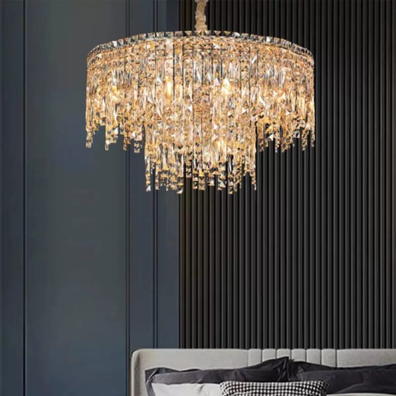 Đèn pha lê thả trần trang trí phòng khách sang trọng D800mm DR-NC2167B 