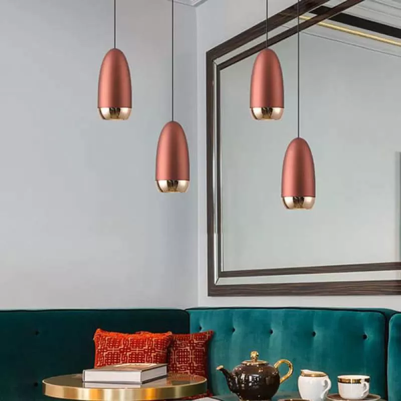 Đèn thả trần trang trí thân đỏ - vàng 2 kích thước D60-80mm EC-T25-30