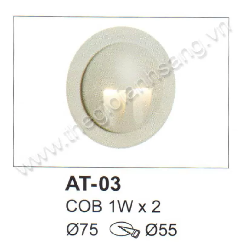 Đèn âm tường, hắt chân cầu thang ngoài trời chống thấm LED 2W EC-AT03 