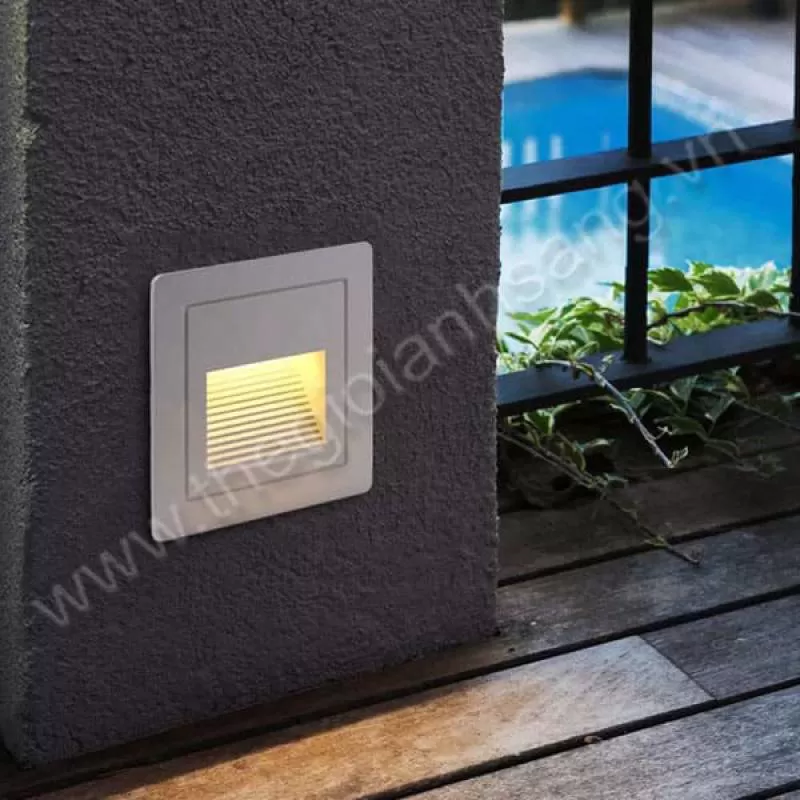 Đèn âm tường, hắt chân cầu thang ngoài trời chống thấm LED 3W EC-AT19 