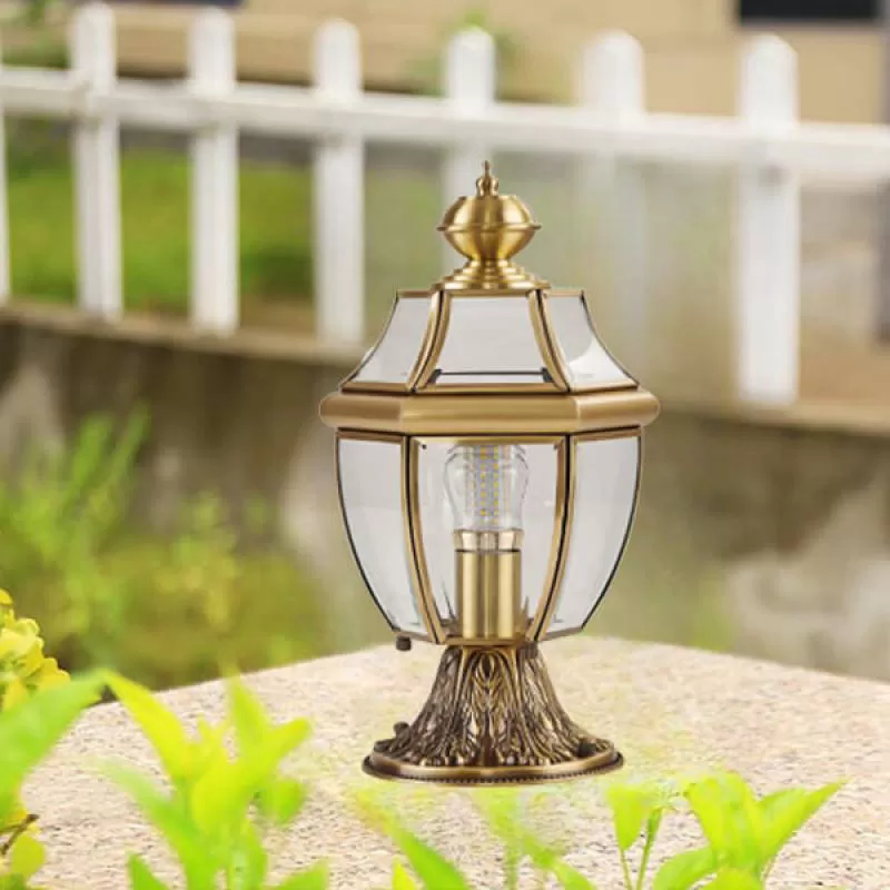 Đèn trụ đồng gắn sân vườn ngoài trời H370mm HP-TD2100