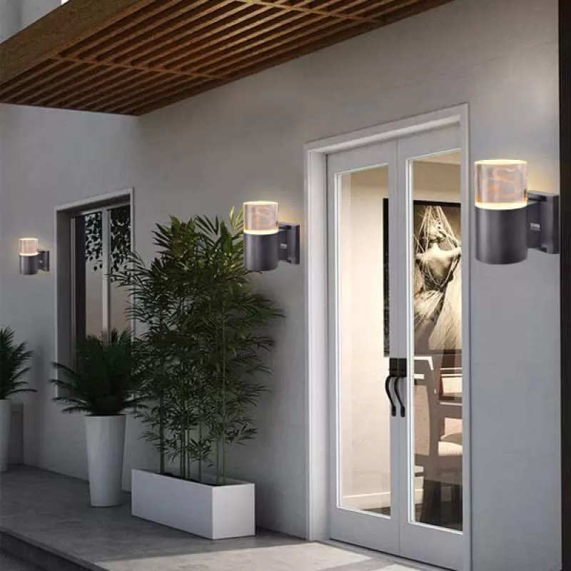 Đèn vách ngoài trời 1 đầu hành lang, mái hiên cao cấp D70mm EC-CN151 