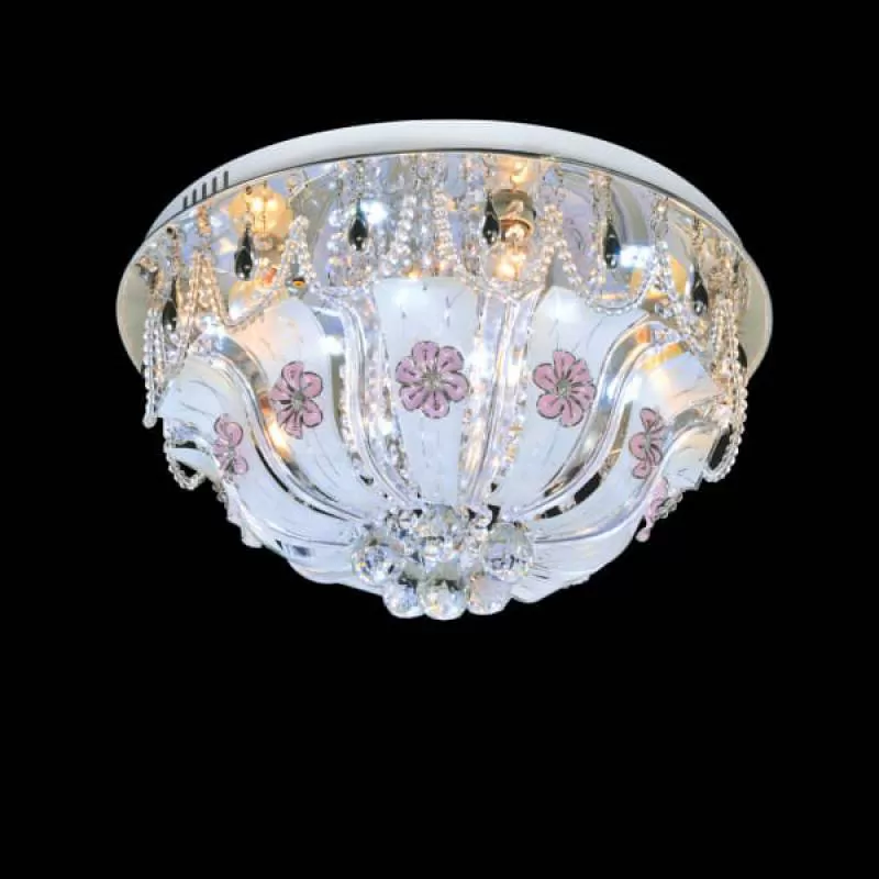Đèn mâm áp trần led tròn phòng khách nhỏ, phòng ngủ D500mm EC-ML8182 