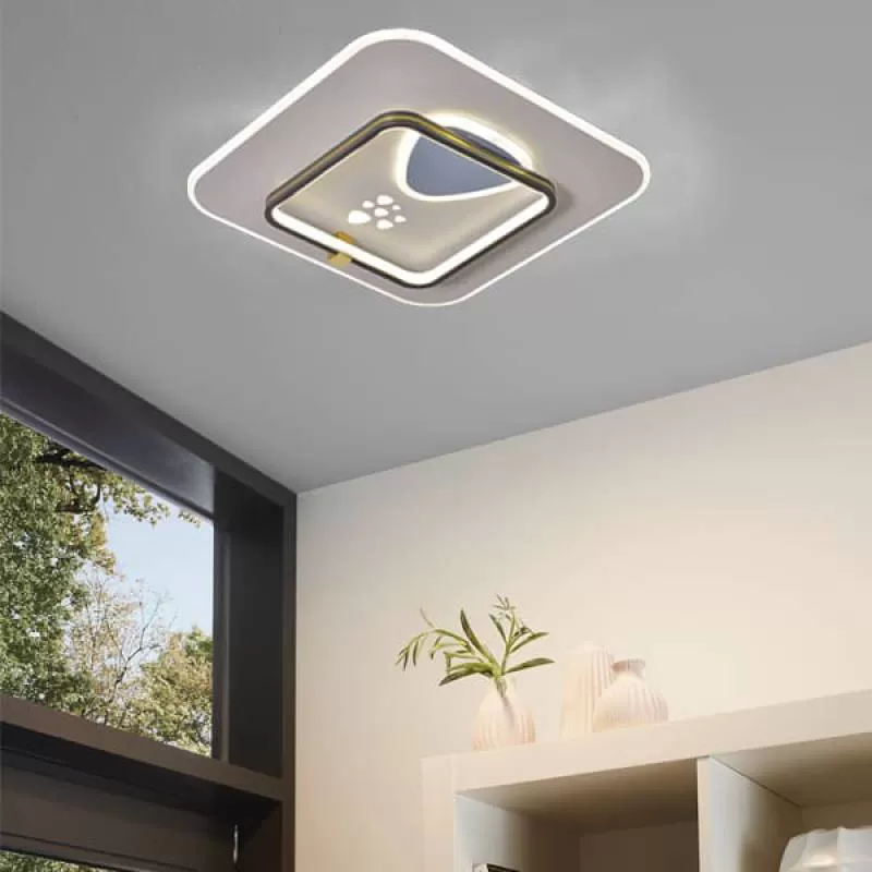 Đèn ốp trần led 3 màu trang trí phòng ngủ hiện đại 500x500mm HP-ML7324 