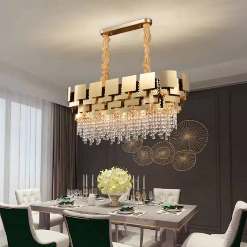 Đèn chùm pha lê thả trần bàn ăn, phòng khách đẹp L900mm EC-CFL128