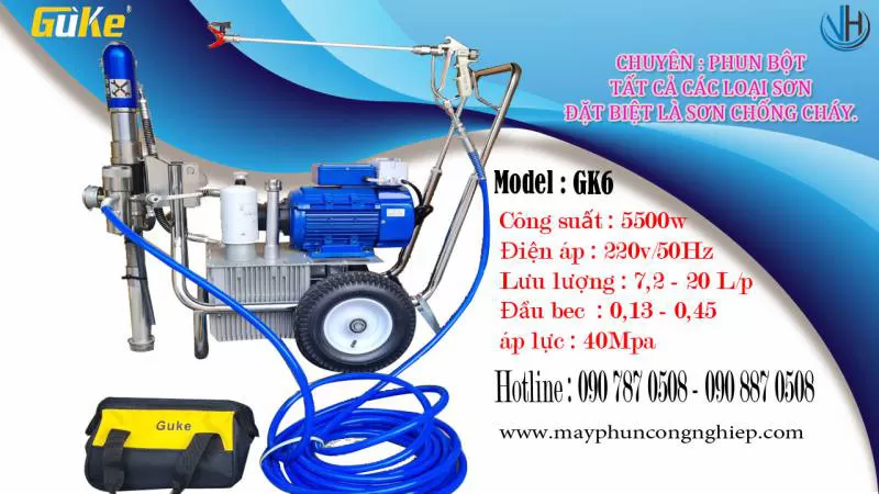MÁY PHUN BỘT THỦY LỰC GK6