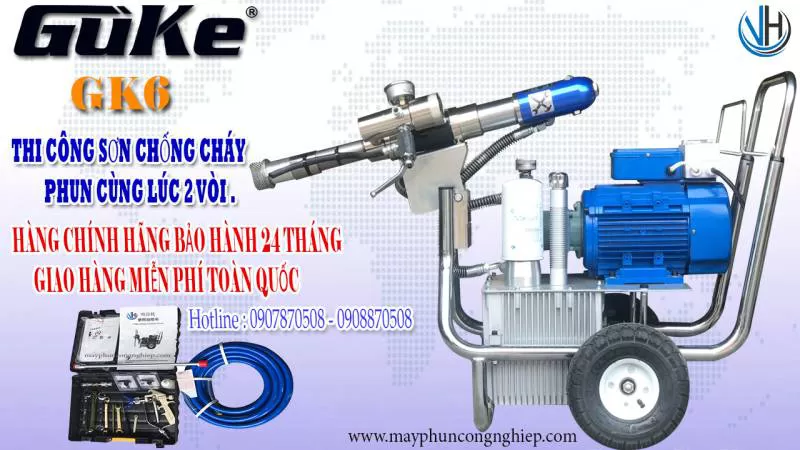 MÁY PHUN SƠN CHỐNG CHÁY GK6 CAO CẤP