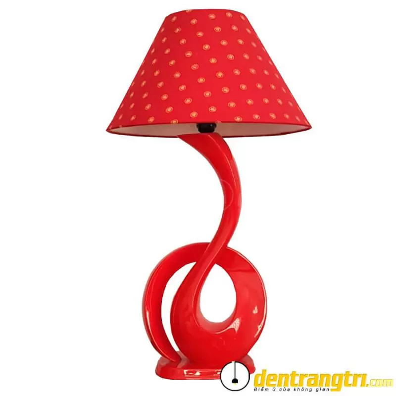Đèn Gốm Thiên Nga Đỏ Sơn Mài – DGDN005