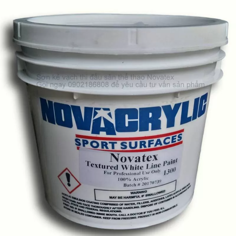 Novatex-3,78Kg sơn kẻ vạch sân thể thao màu trắng 