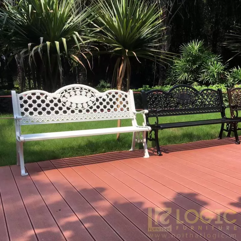 Ghế công viên nhôm đúc cho sân vườn biệt thự GCV-NVMTK 