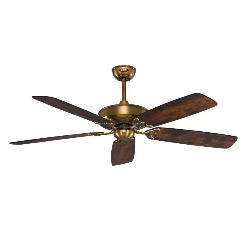 Quạt trần cổ điển 5 cánh không đèn đẹp Lotus Plus mới 2023