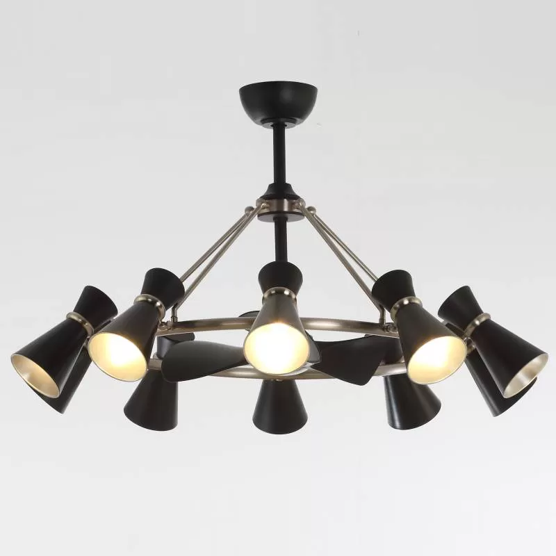 Quạt trần kết hợp đèn chùm hiện đại TESLA cao cấp