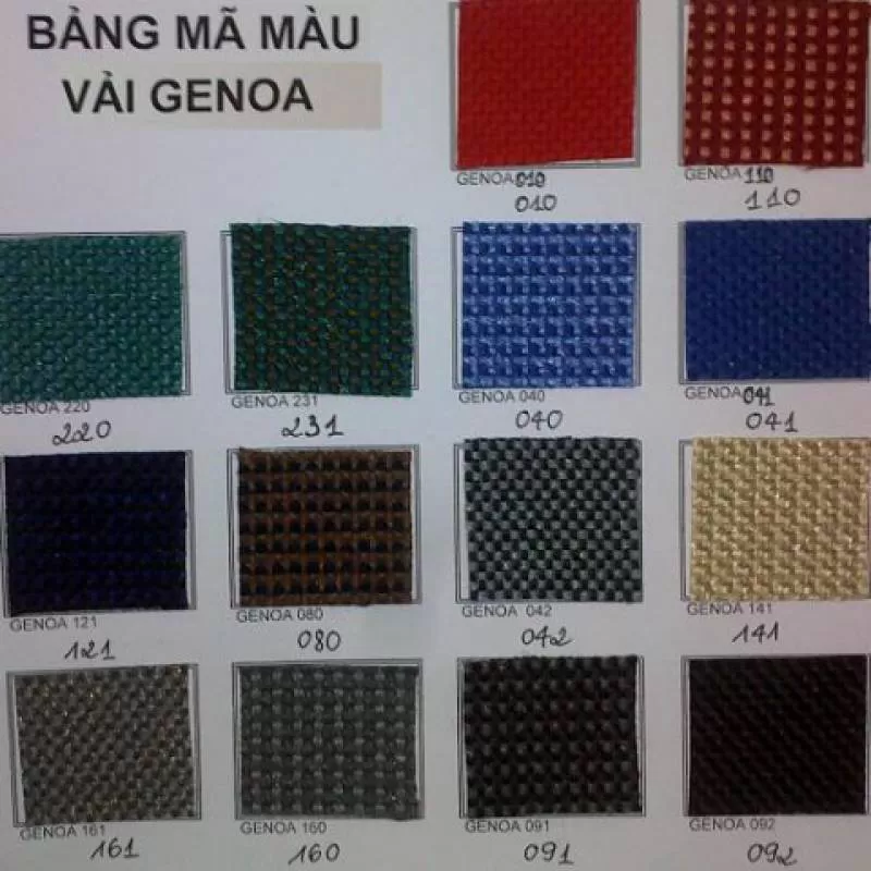 Bảng màu ghế gamma - Mẫu vải ngoại 01