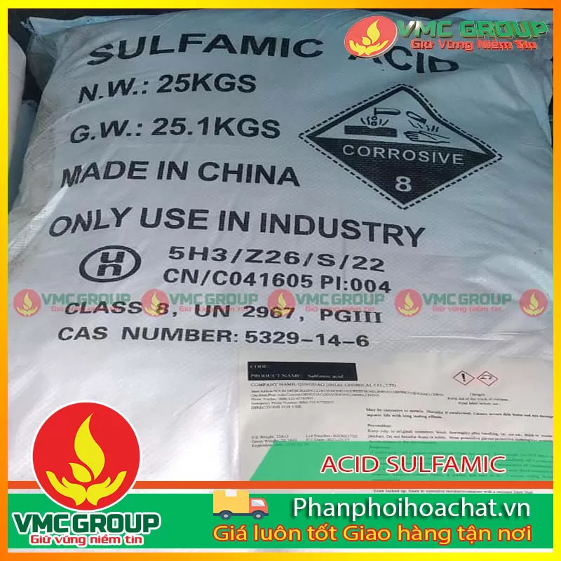 PHÂN PHỐI SẢN PHẨM ACID SULFAMIC – H3NSO3 – SULFAMIC ACID MK