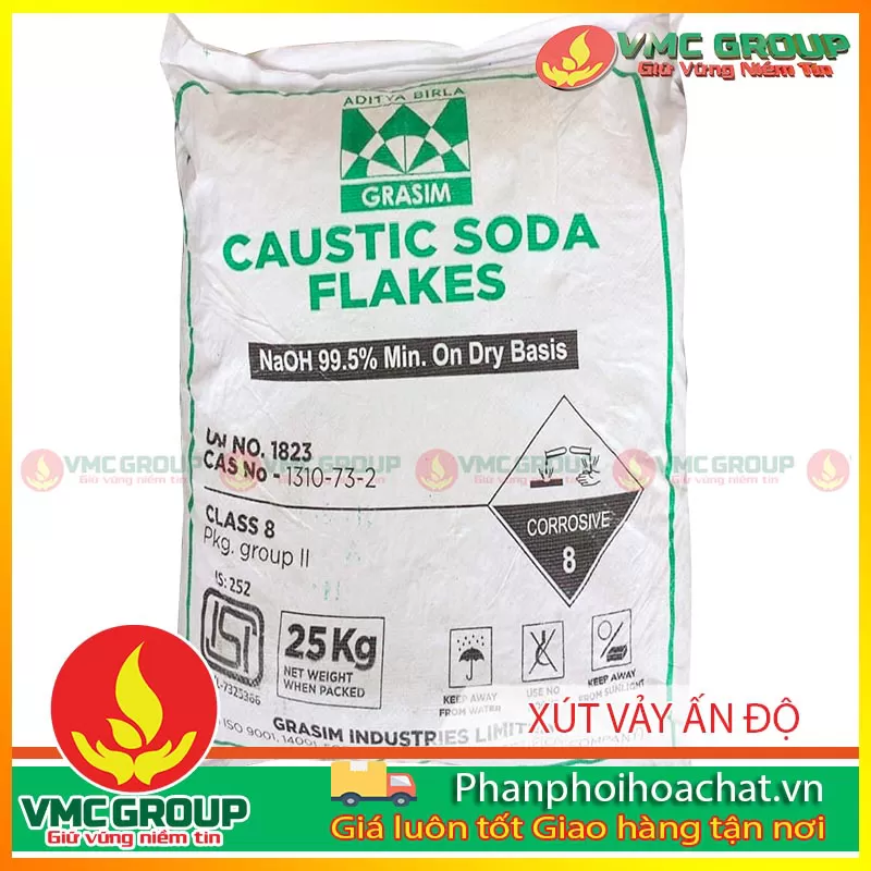 XÚT VẢY ẤN ĐỘ NaOH 99% BAO XANH PPHCVM