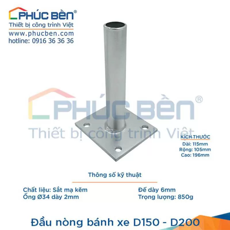 Đầu nòng bánh xe giàn giáo D150 – D200