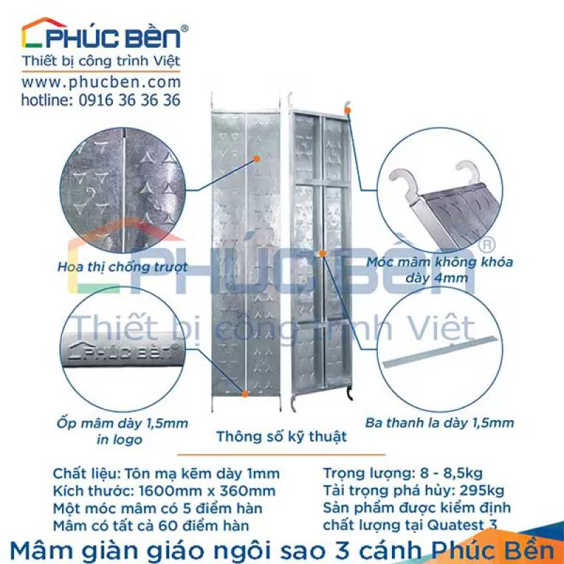 Mâm giàn giáo ngôi sao 3 cánh Phúc Bền