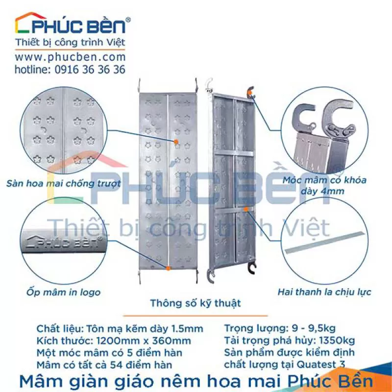 Mâm giàn giáo nêm hoa mai Phúc Bền