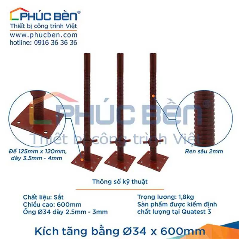 Kích tăng bằng Ø34