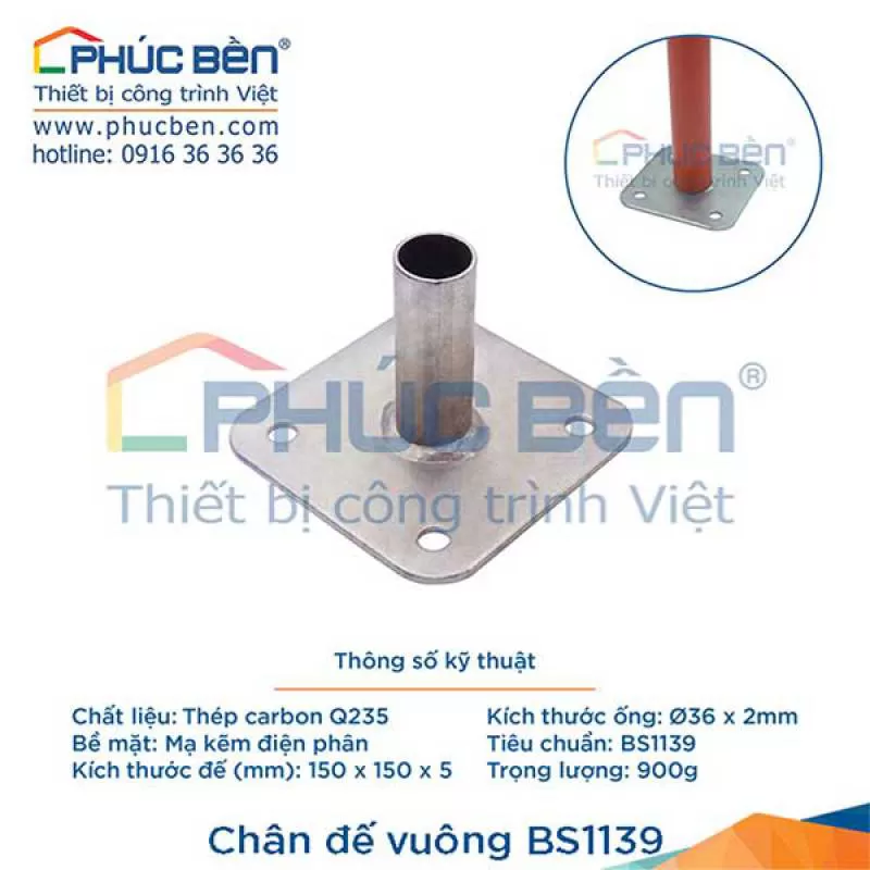 Chân đế vuông BS1139