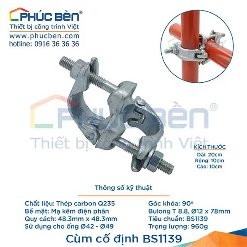 Cùm cố định BS1139