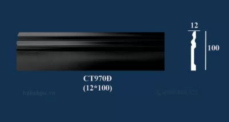 Phào chân tường PS đen óng Indochine Style CT970Đ