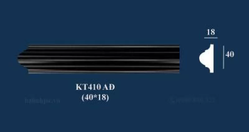 Phào nẹp tường PS đen óng Indochine Style KT410AD