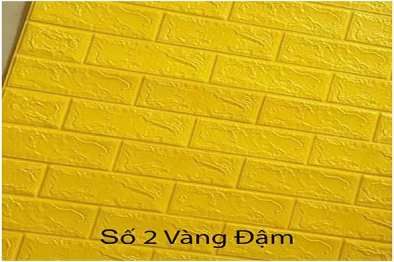 Xốp Dán Tường Giả Gạch 3D Vàng Đậm 3MM