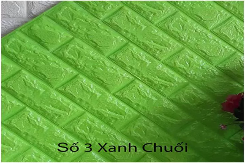 Xốp Dán Tường Giả Gạch 3D Xanh Chuối 3MM