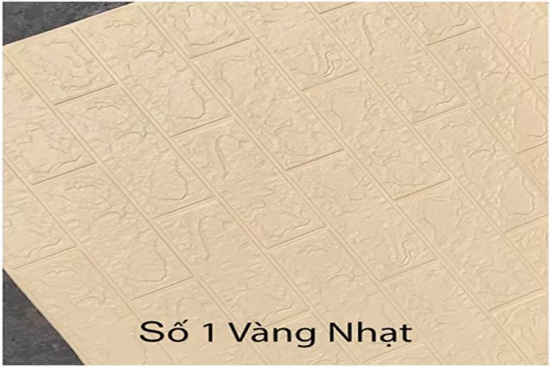 Xốp Dán Tường Giả Gạch 3D Vàng Nhạt 3MM