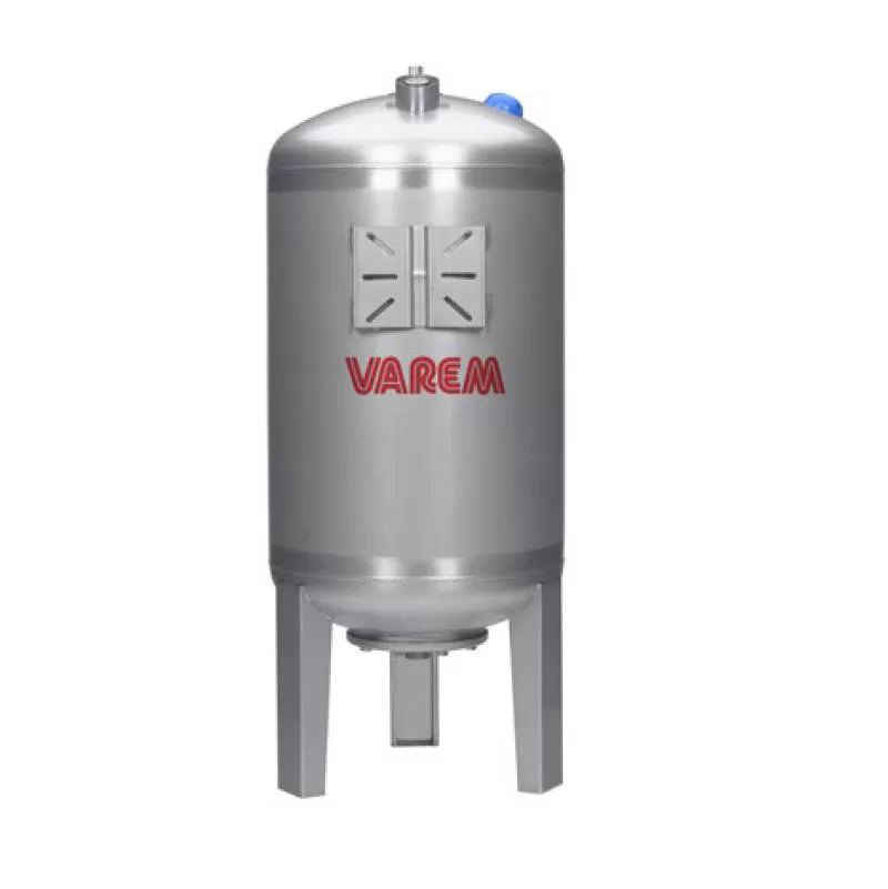 Bình tích áp Varem inox 100L đứng – 10Bar 