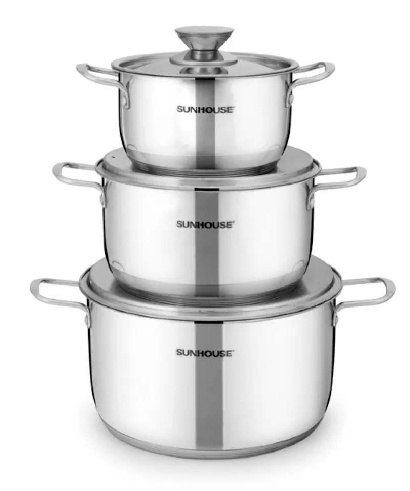 Bộ nồi inox 3 đáy SUNHOUSE SH338