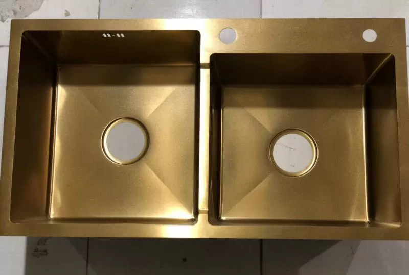 Chậu rửa chén inox 8245V- Nano vàng 