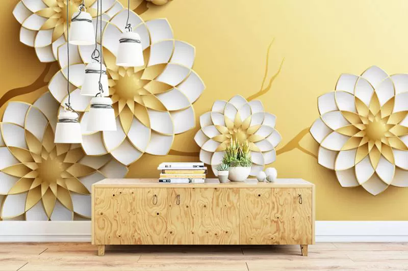 Tranh dán tường hoa 3d hiện đại TDT001 