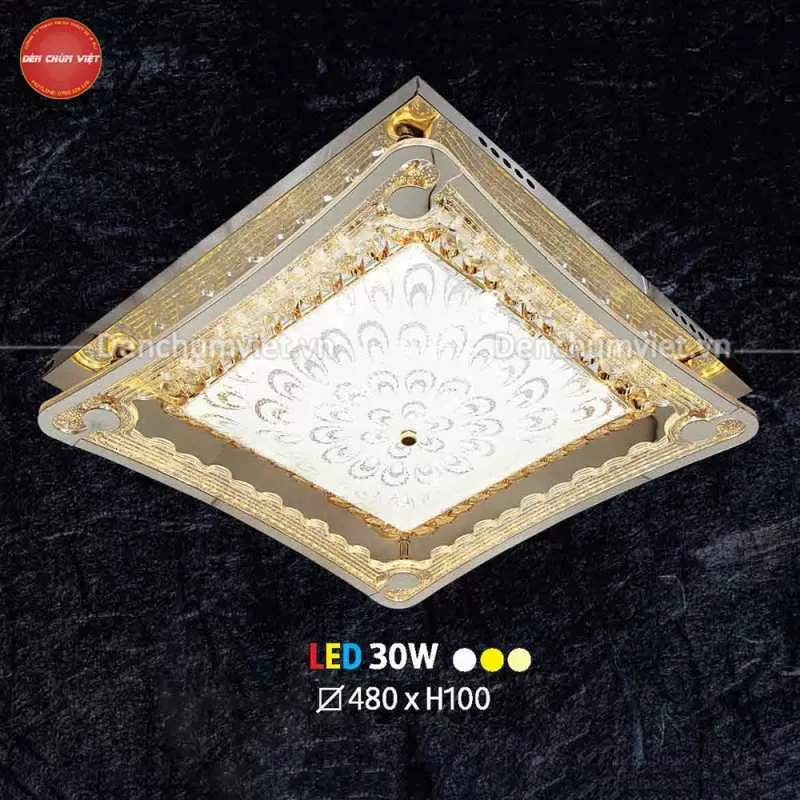 Đèn ốp trần hoa văn 3 chế độ DOT 79124