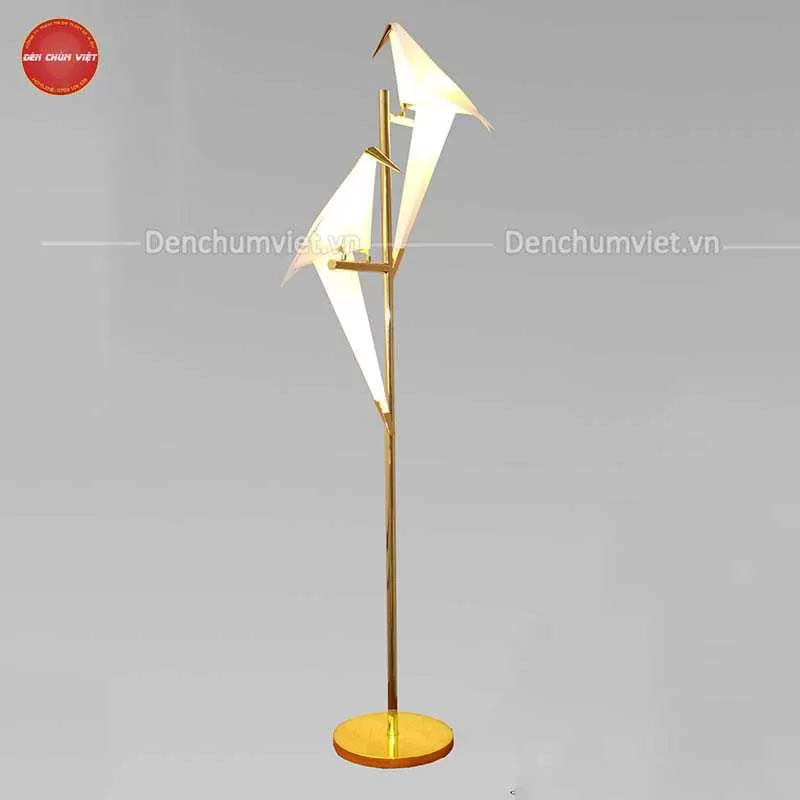 Đèn Cây Đứng Góc Sofa - Phòng ngủ Đèn cây đứng Origami Bird Light 2 con chim DCV 35501