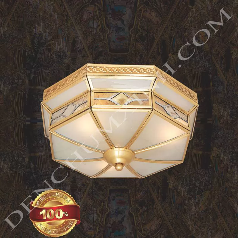 Đèn Ốp Trần Bằng Đồng DCX013 ( Rộng 32cm )