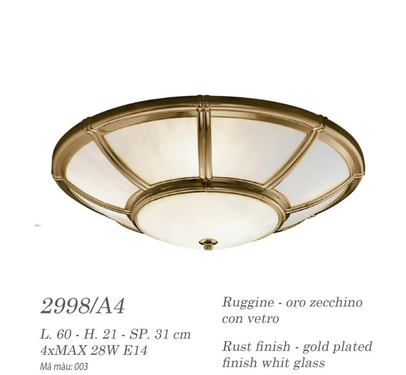 Đèn Áp Trần Đồng Possoni (Ý) 2998/A4