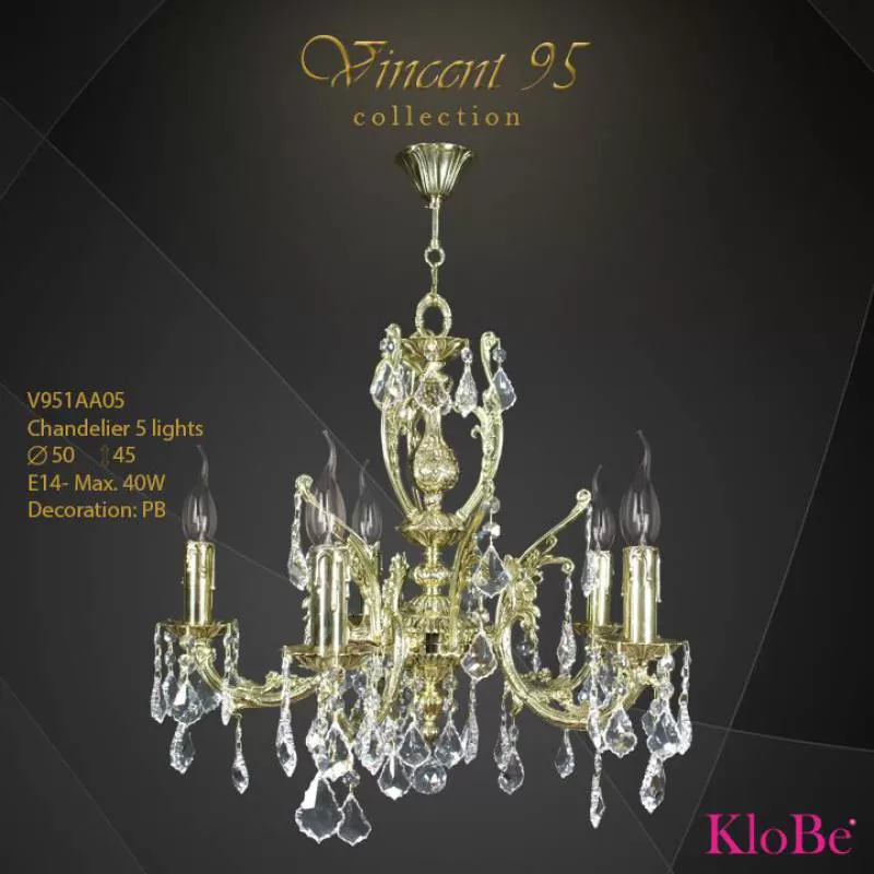 Đèn Chùm Đồng Klobe (TBN) V951AA/05