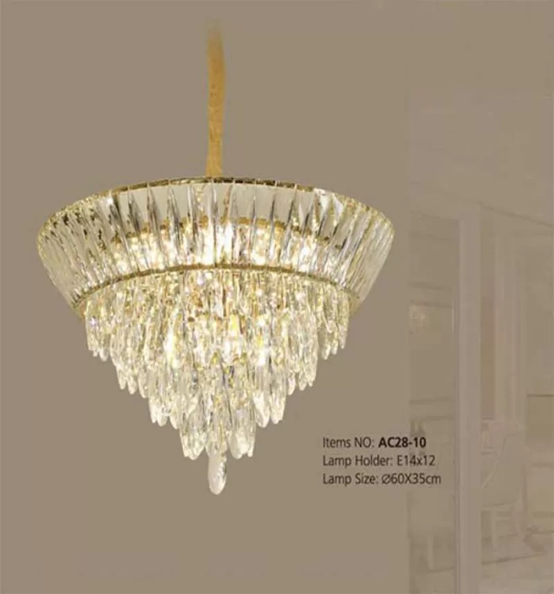 Đèn chùm pha lê HTAC28-10 Ø60cm