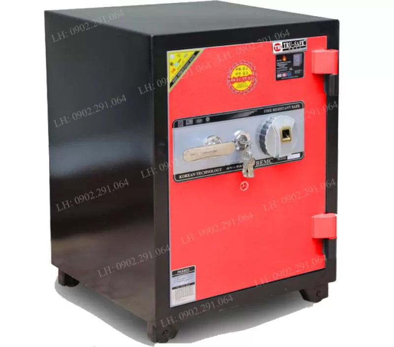 Két sắt trusafe TH683 khóa vân tay cánh màu đỏ