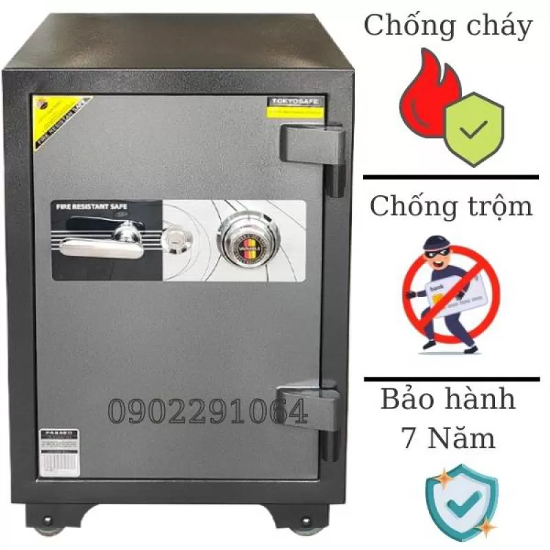 Két sắt nhật bản TOKYO TKO68 cơ đổi mã chống cháy cho gia đình công ty màu đen 