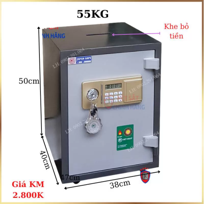 Két sắt công đức khoét nóc Việt Nhật VN33CD điện tử 