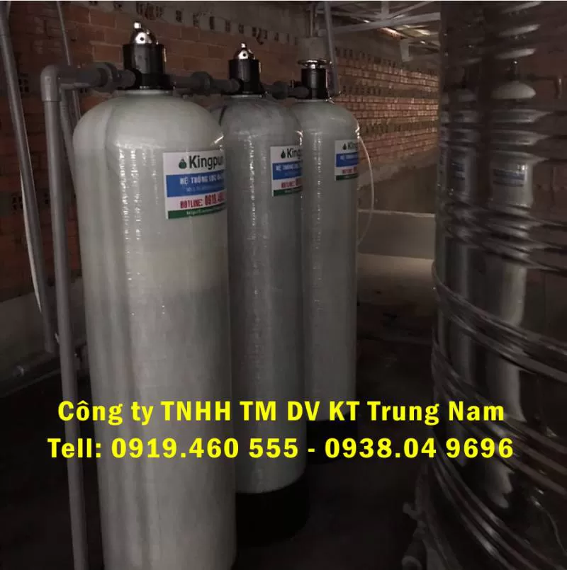 Máy lọc nước giếng khoan 3 cột Composite khử sắt, mangan, phèn, mùi tanh hôi