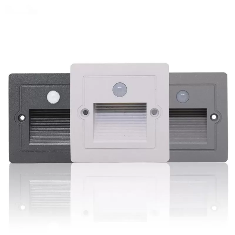 Đèn LED cảm ứng âm tường gắn bậc cầu thang hiện đại hắt sáng lối đi ngoài trời chống nước ip65 3W TL-CT07