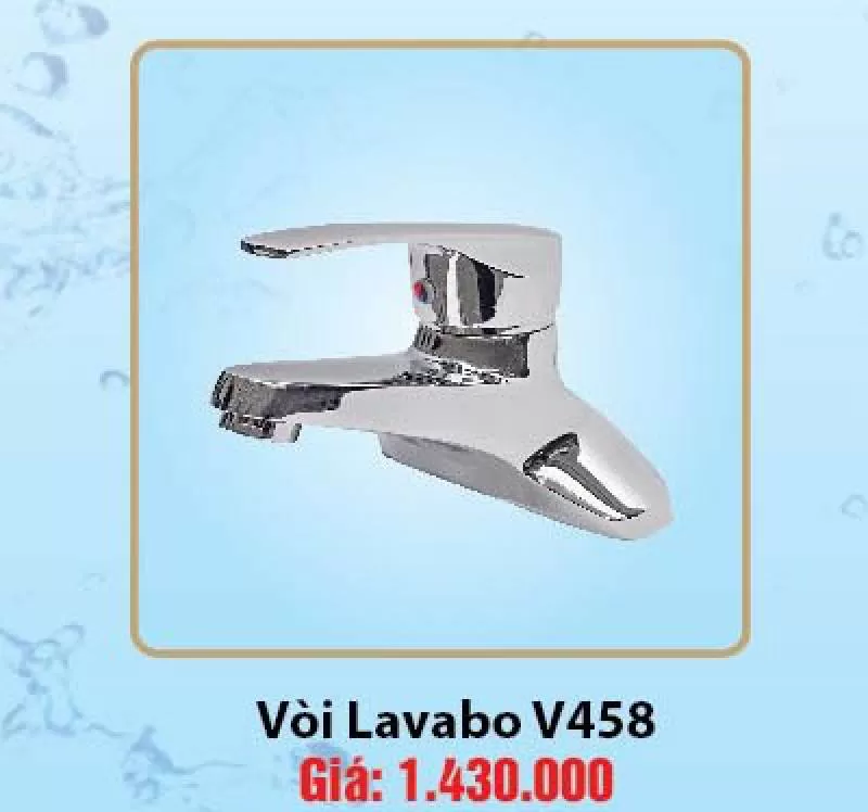 Vòi chậu Lavabo 3 lỗ nóng lạnh Olympic Tay Vuông Model V458
