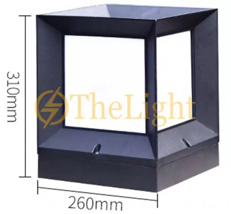 Đèn trụ cổng hiện đại trang trí sân vườn ngoài trời D260xH310mm TL-DTC01