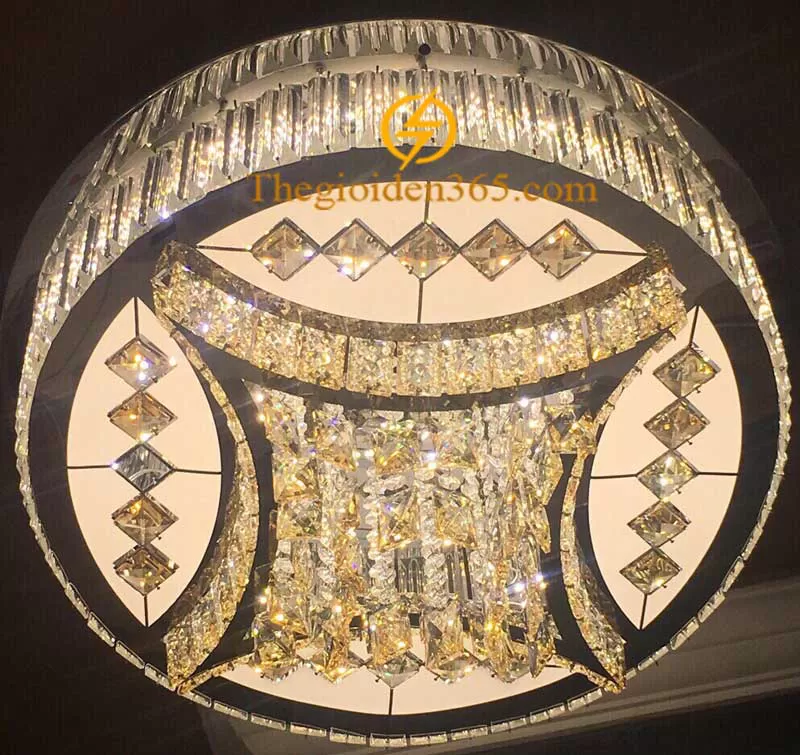 Đèn Mâm pha lê tròn ốp trần trang trí phòng khách TL-MYN-31005 