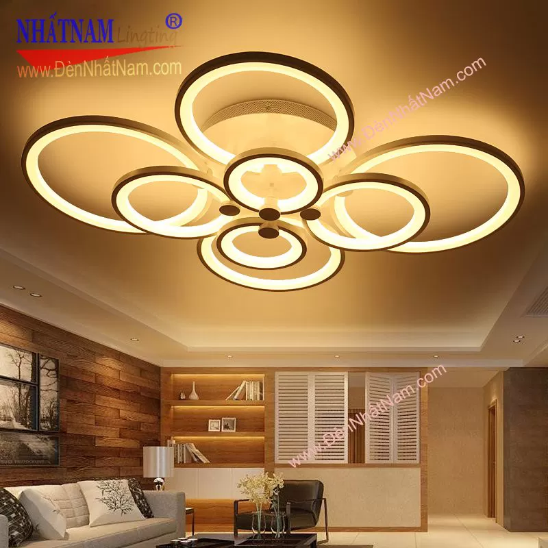 Đèn mâm ốp trần Led Acrylic T4-8 vòng 