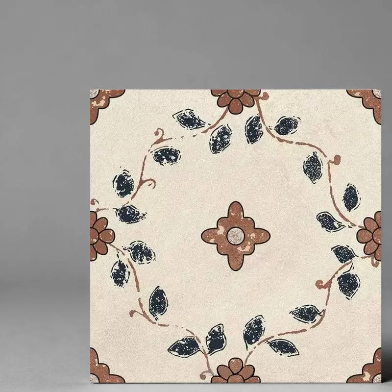 Gạch Sứ Bóng Khảm Gỗ Xu Hướng Châu Âu Hiện Đại 200x200 Vân Giả Đá Gạch Nung Dày 8mm Dùng Cho Sảnh Ngoài Trời